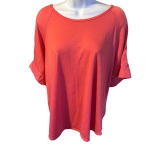 Arabella pink short sleeve slit sleeve cut out blouse size XL